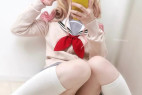 ?セーラー服コスでえち裏垢写真&ちくびローターオナでお漏らし動画?
