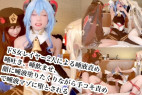 ドS女レイヤー2人による唾液責め!連続唾吐きで痰壺堕ち